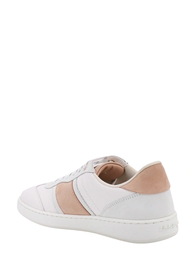 Shop Ferragamo Leather Sneakers With Iconic Logo On The Side