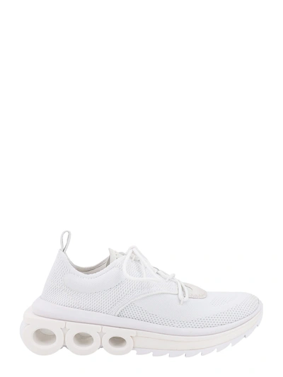 Shop Ferragamo Technical Knit Sneaker With Suede And Nabuk Inserts
