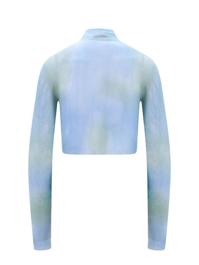 Shop Off-white Crop Fit Top With Tie-dye Effect