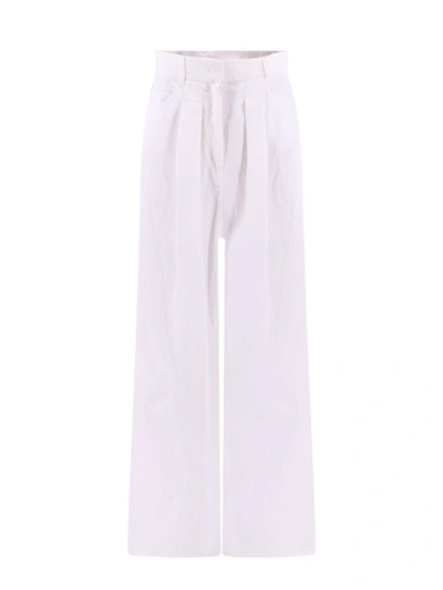 Shop Krizia Linen Trouser With Frontal Pinces
