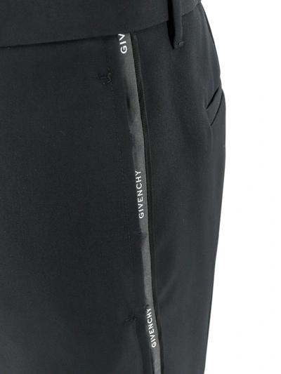 Shop Givenchy Wool Trouser With Logoed Bands On The Side