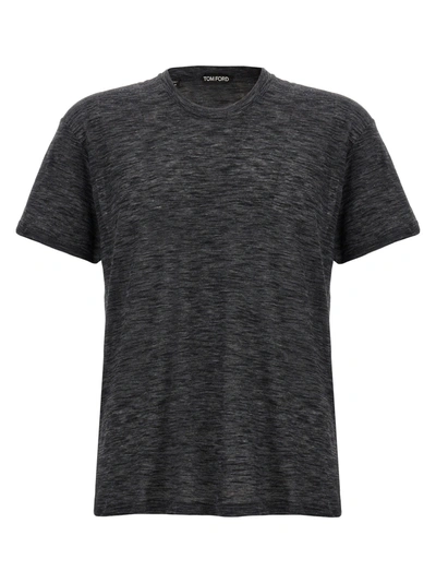 Shop Tom Ford Vintage Cotton Blend T-shirt Gray
