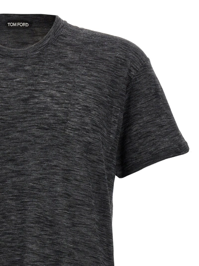Shop Tom Ford Vintage Cotton Blend T-shirt Gray