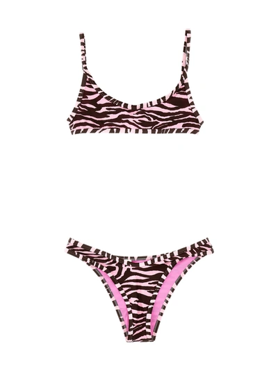 Shop Attico Zebra Bikini Beachwear Multicolor