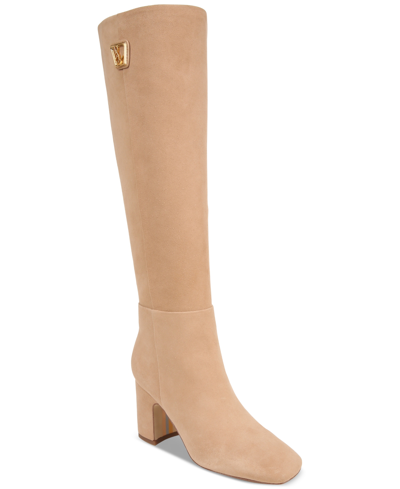 Shop Sam Edelman Women's Faren Tall Block-heel Dress Boots In Light Golden Caramel