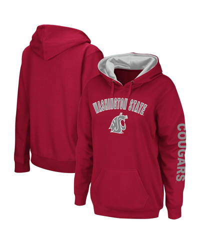 Colosseum Crimson Washington State Cougars Loud And Proud Pullover Hoodie In Crimson