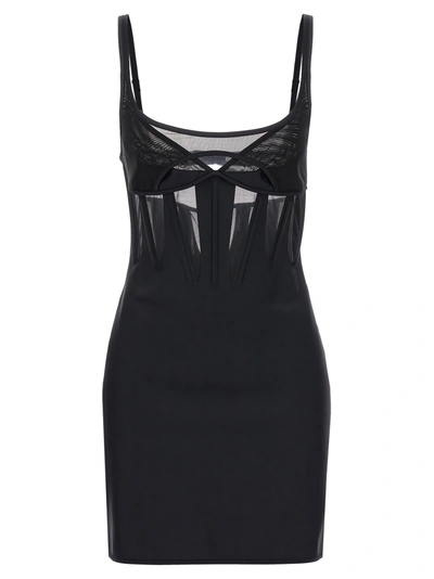 Shop Mugler Corset Dresses In Black