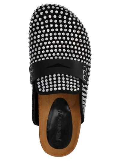 Shop Jw Anderson Crystal Loafer Flat Shoes Black