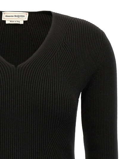Shop Alexander Mcqueen Cut-out Sweater Sweater, Cardigans In Black