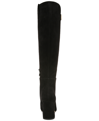 Shop Sam Edelman Women's Faren Tall Block-heel Dress Boots In Toasted Coconut Suede