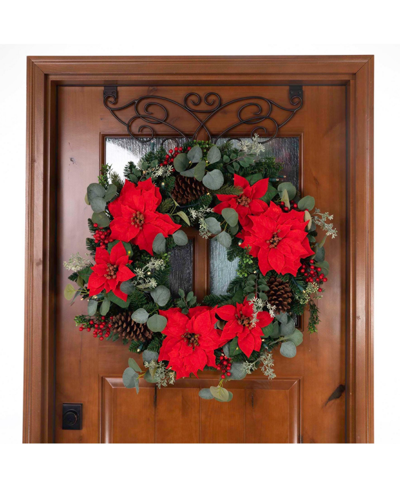 Shop Village Lighting Company 30" Lighted Christmas Wreath, Christmas Poinsettia In Assorted