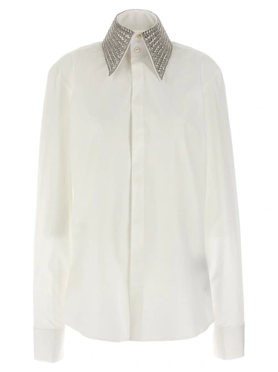 Shop Balmain Jewel Collar Shirt Shirt, Blouse In White