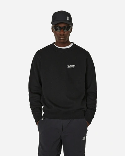 Shop Pas Normal Studios Off-race Logo Crewneck Sweatshirt In Black