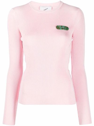 Shop Coperni Ribbed Sweater In Pink