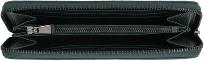 Shop Emporio Armani Leather Zip Around Wallet In Green