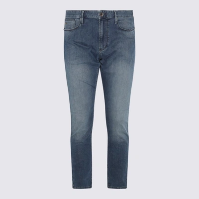 Shop Emporio Armani Mid Blue Denim Jeans In Denim Blu Md