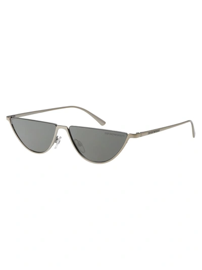 Shop Emporio Armani Sunglasses In 30156g Shiny Silver