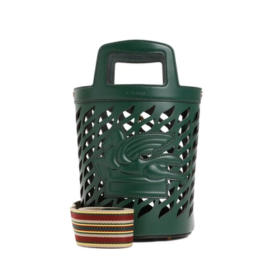 Shop Etro Coffa Bucket Bag In Green