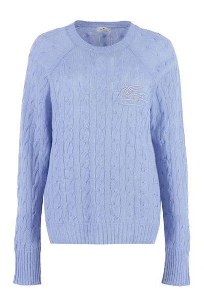 Shop Etro Cashmere Crew-neck Sweater In Blue
