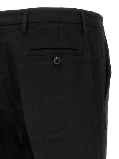 Etro Check Wool Trousers Pants Black In Black