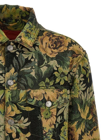 Shop Etro Jacquard Jacket In Green