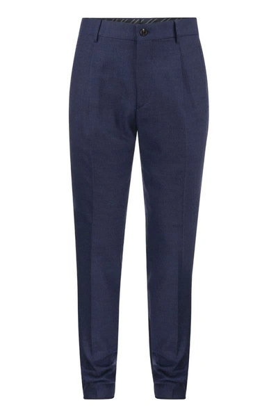 Shop Etro Trousers With Dart In Blue