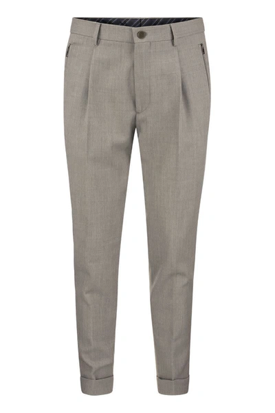 Shop Etro Virgin Wool Trousers In Grey