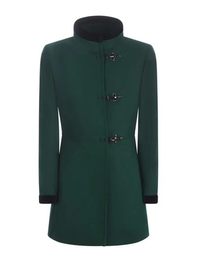 Fay Coat  Virginia In Wool Blend In Verde Scuro