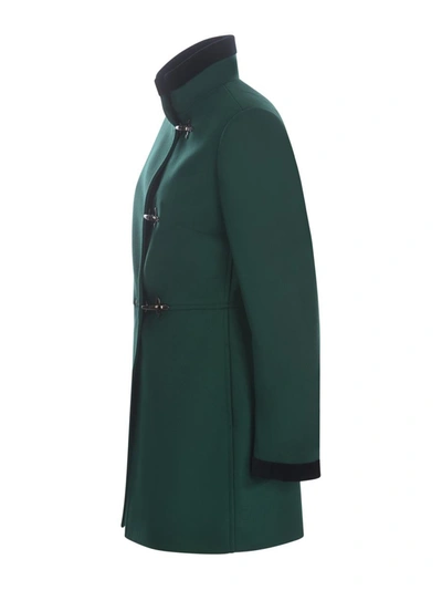 Fay Coat  Virginia In Wool Blend In Verde Scuro