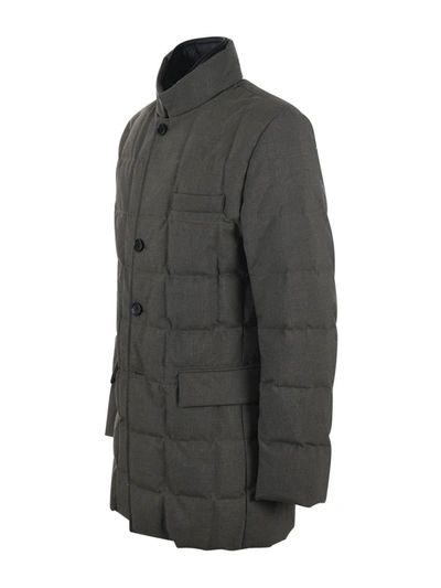 Fay Down Jacket In Verde Oliva