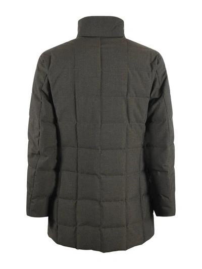 Fay Down Jacket In Verde Oliva