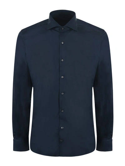 Fay Tailored Long Sleeves Cotton Shirt In Blue