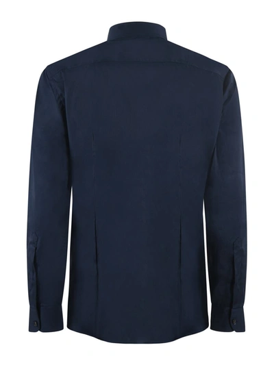 Fay Tailored Long Sleeves Cotton Shirt In Blue