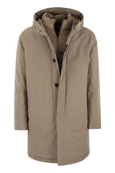 Shop Fay Morning Down - Padded Coat In Beige
