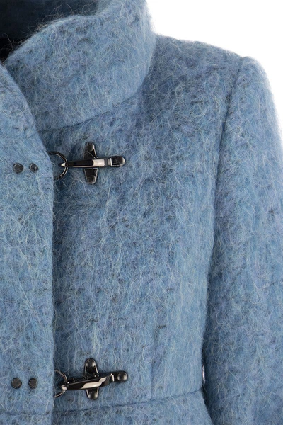 Shop Fay Romantic - Wool, Mohair And Alpaca Blend Coat In Blue