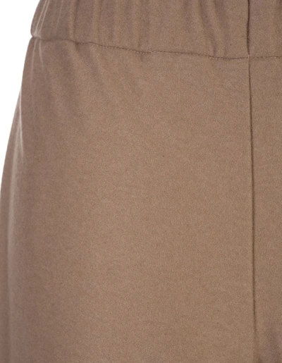 Shop Fedeli Camel Cashmere Wide Trousers In Brown