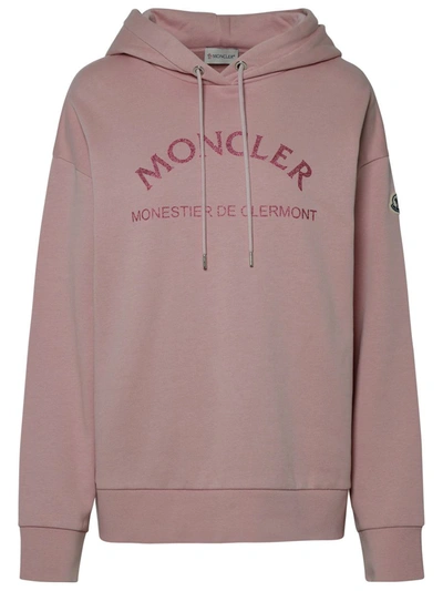 Shop Moncler Pink Cotton Blend Sweatshirt