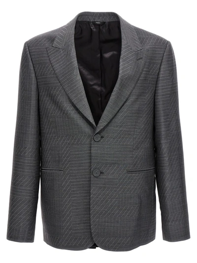 Shop Fendi ' Shadow' Blazer In Gray