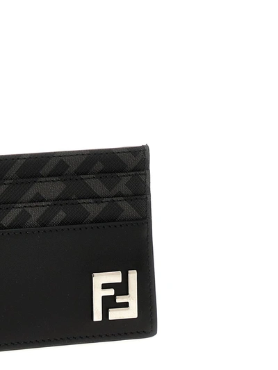 Shop Fendi 'ff Squared' Card Holder In Black