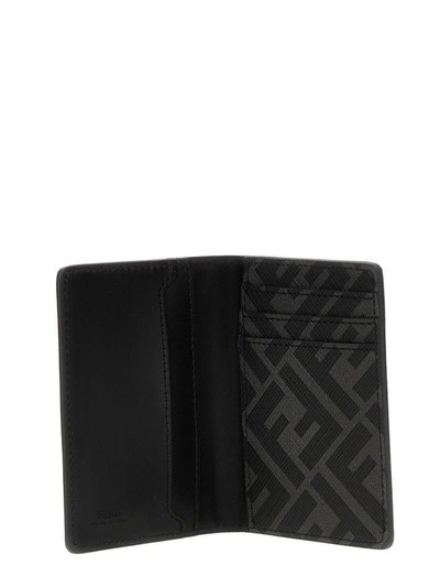 Shop Fendi 'ff Squared' Card Holder In Black