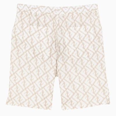 Shop Fendi Beige/white Bermuda Shorts In Multicolor