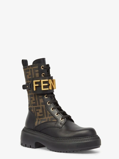 Shop Fendi Biker Shoes In Black