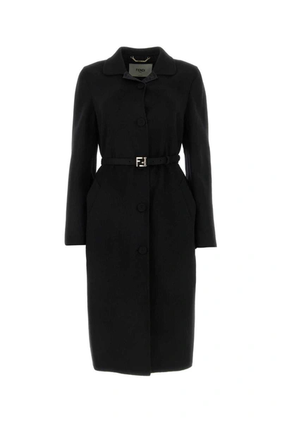 Shop Fendi Coats In Black