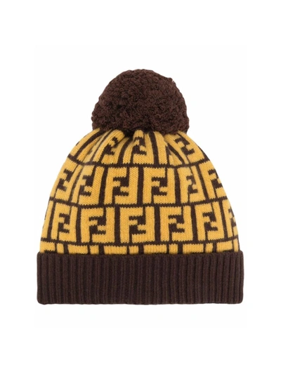 Shop Fendi Ff Monogram Wool Beanie In Multiple Colors