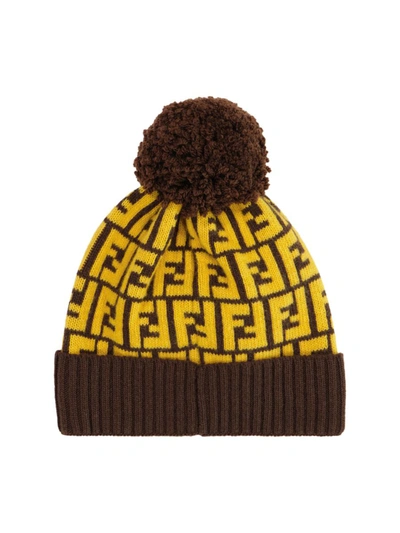 Shop Fendi Ff Monogram Wool Beanie In Multiple Colors