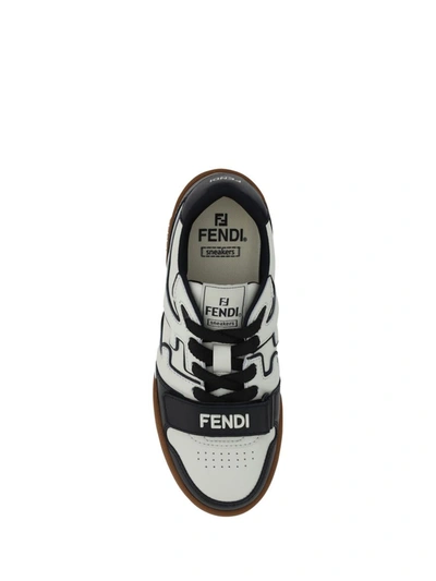 Shop Fendi Sneakers In Nero/bianco/chalk