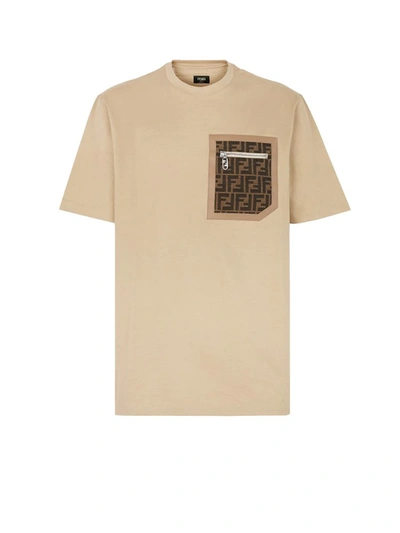 Shop Fendi T-shirt In Beige