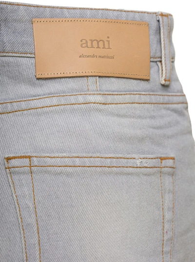 Shop Ami Alexandre Mattiussi Grey Five-pocket Bootcut Jeans In Cotton Denim Woman