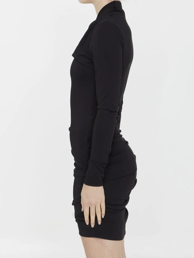 Shop Off-white Fluid Jersey Twist Mini Dress In Black
