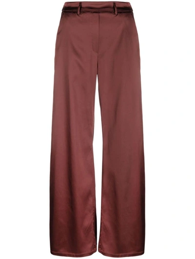 Shop Forte Forte Forte_forte Palazzo Pants In Stretch Duchesse Satin In Brown